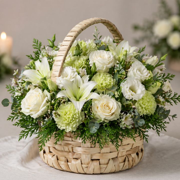 Cream Roses & Ferrero Rocher Gift Basket 1 roses and ferrero rocher bouquet