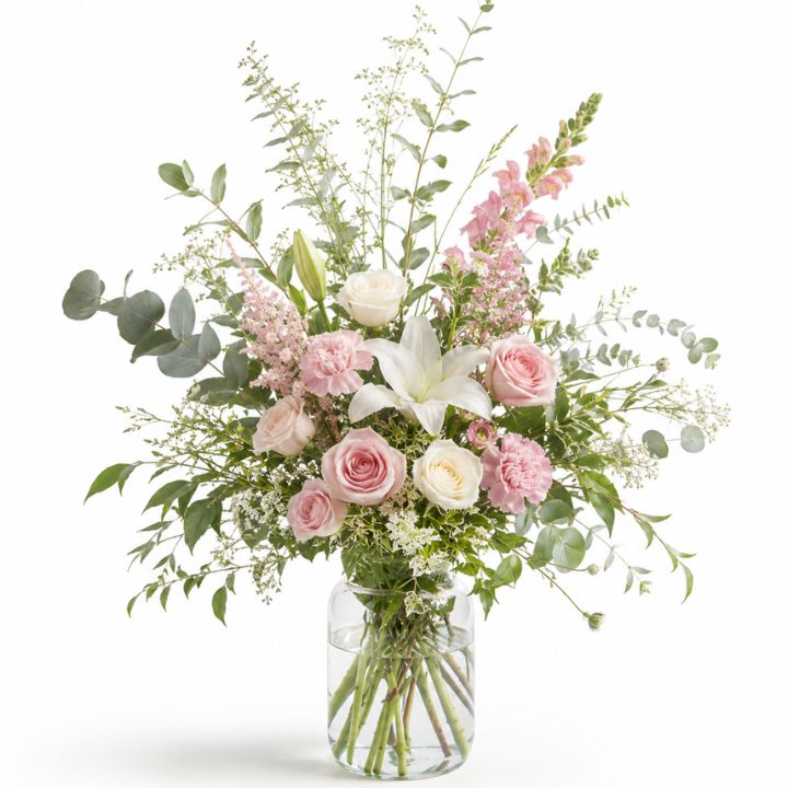 Wild Meadow Astrantia & Pastel Rose Bouquet 1 Astrantia bouquet