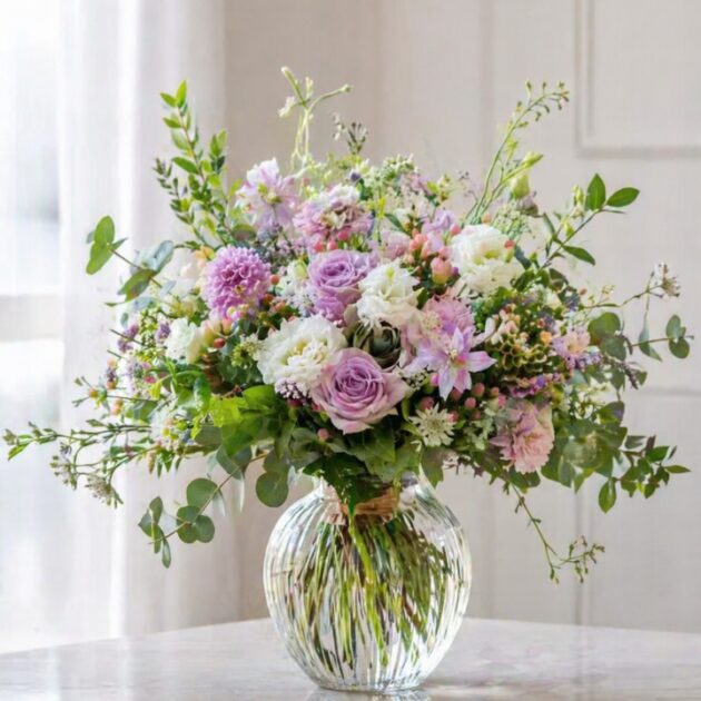 Dahlia and Rose Bouquet