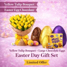 Yellow Tulips & Easter Chocolate Gift Set