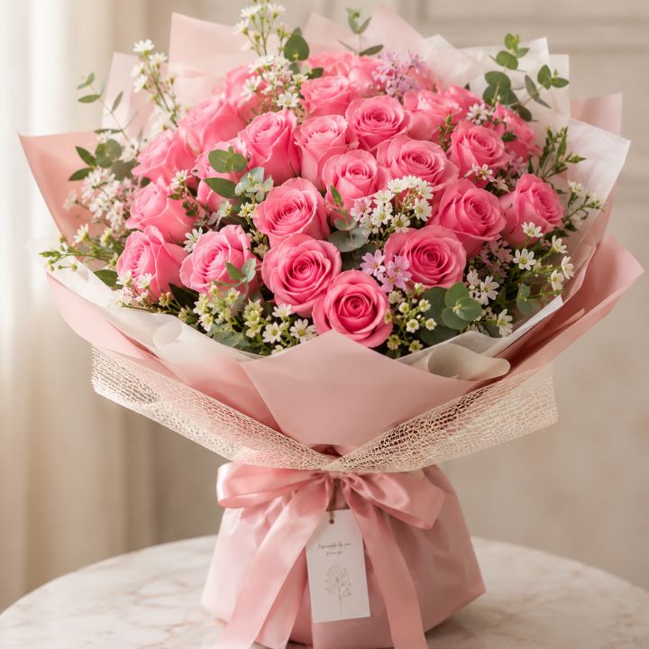 Luxury Pink Rose Bouquet