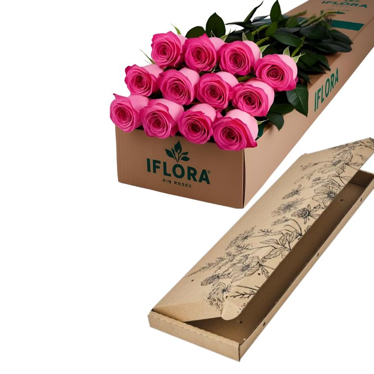 12 Roses, Chocolate & Heart Balloon Gift Set 4 12 stems of Pink roses in a gift cardboard box