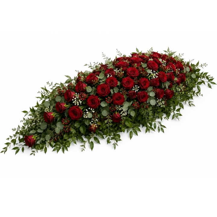 Deep Red Rose Double Ended Coffin Spray 2 Deep Red Rose Double Ended Coffin Spray