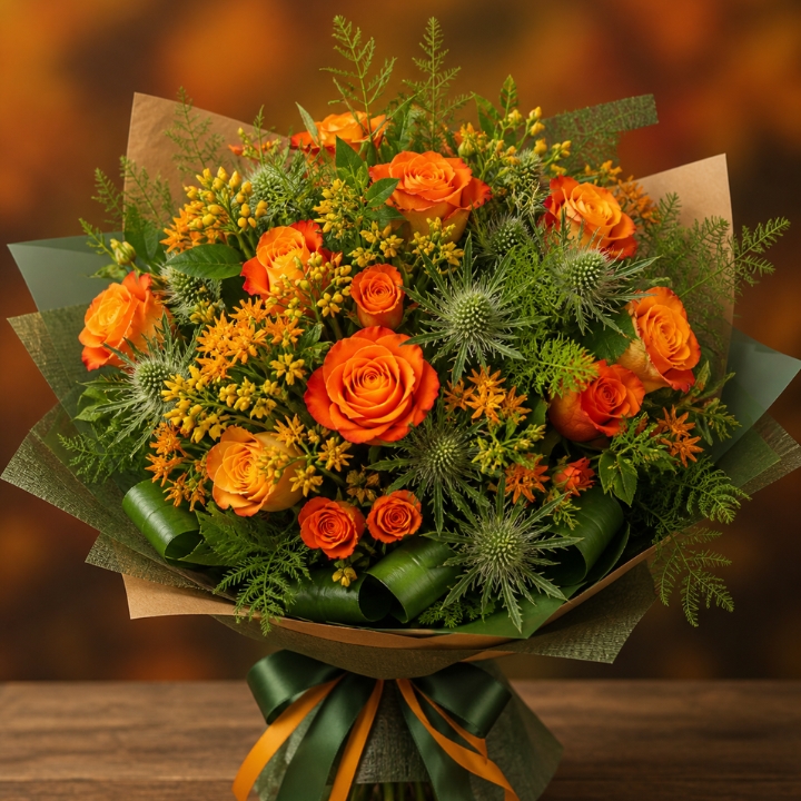 Autumn Roses Hand Tied 1 Autumn Roses Hand Tied