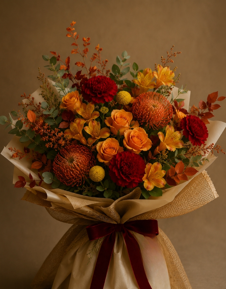 Autumn Blaze Hand-Tied Bouquet 1 Autumn blaze hand tied Bouquet