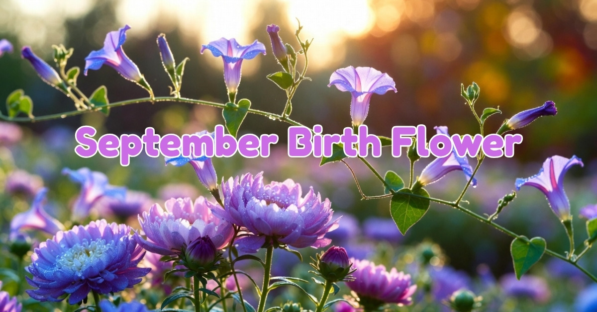 Blog 8 Vibrant purple asters and blue morning glories blooming together as the official september birth flower.