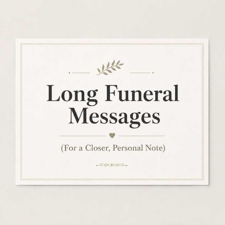 Long Funeral Messages (For a Closer, Personal Note)